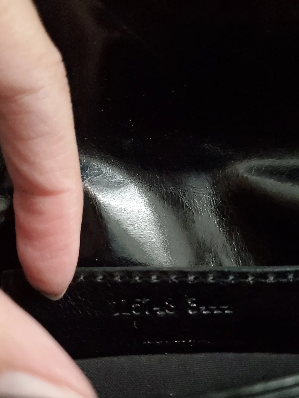 Balenciaga Shiny Black Leather and Silver Pouch Flap Clutch Bag With Mirror